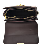 Designer Inspired Embroidered Top-Handle Satchel with Adjustable Crossbody Strap - Brown & Green_8502052_4