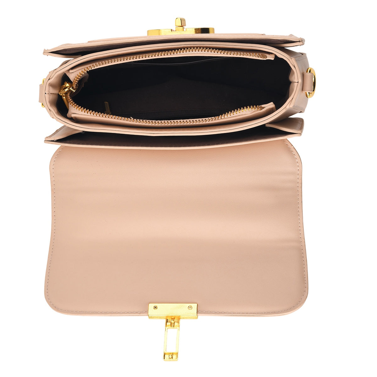 Designer Inspired Embroidered Floral Top-Handle Satchel with Adjustable Crossbody Strap - Nude &amp; Silver V32604429 5