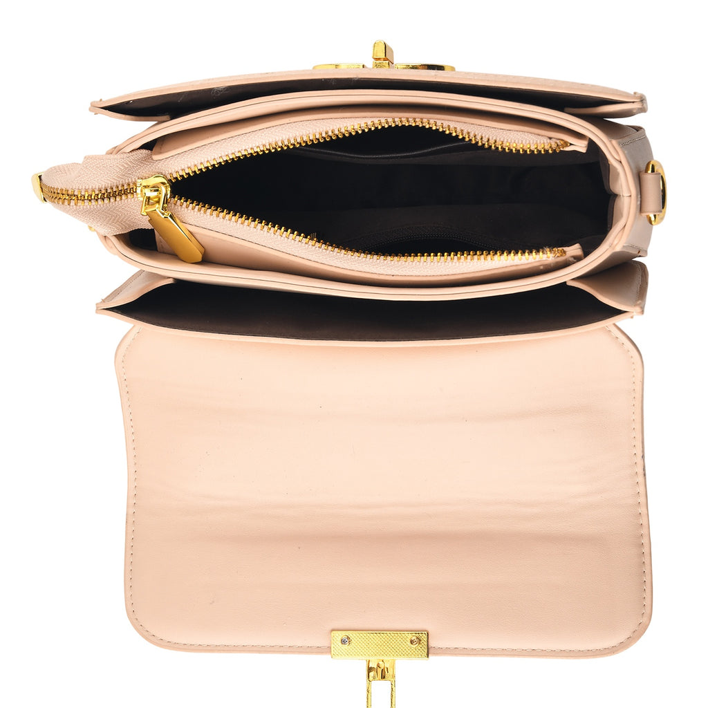 Designer Inspired Embroidered Floral Top-Handle Satchel with Adjustable Crossbody Strap - Nude and White_8502071_4
