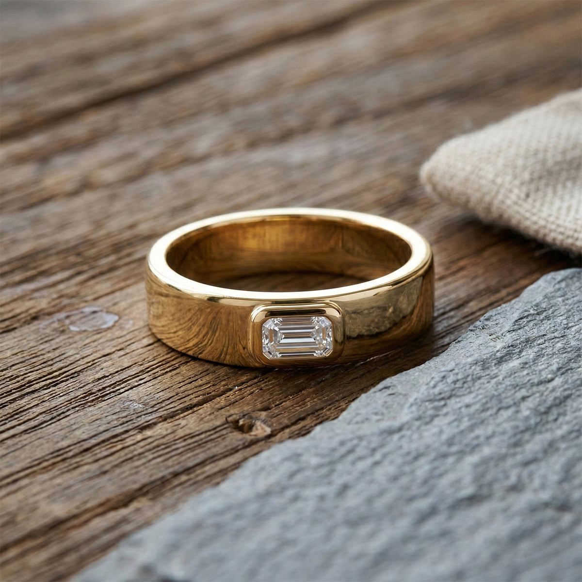 LUXURIANT Lab Grown Diamond Solitaire Band Ring in 18K Vermeil Yellow Gold Over Sterling Silver 0.32 Ct. (SI-G-H) 8502072 3