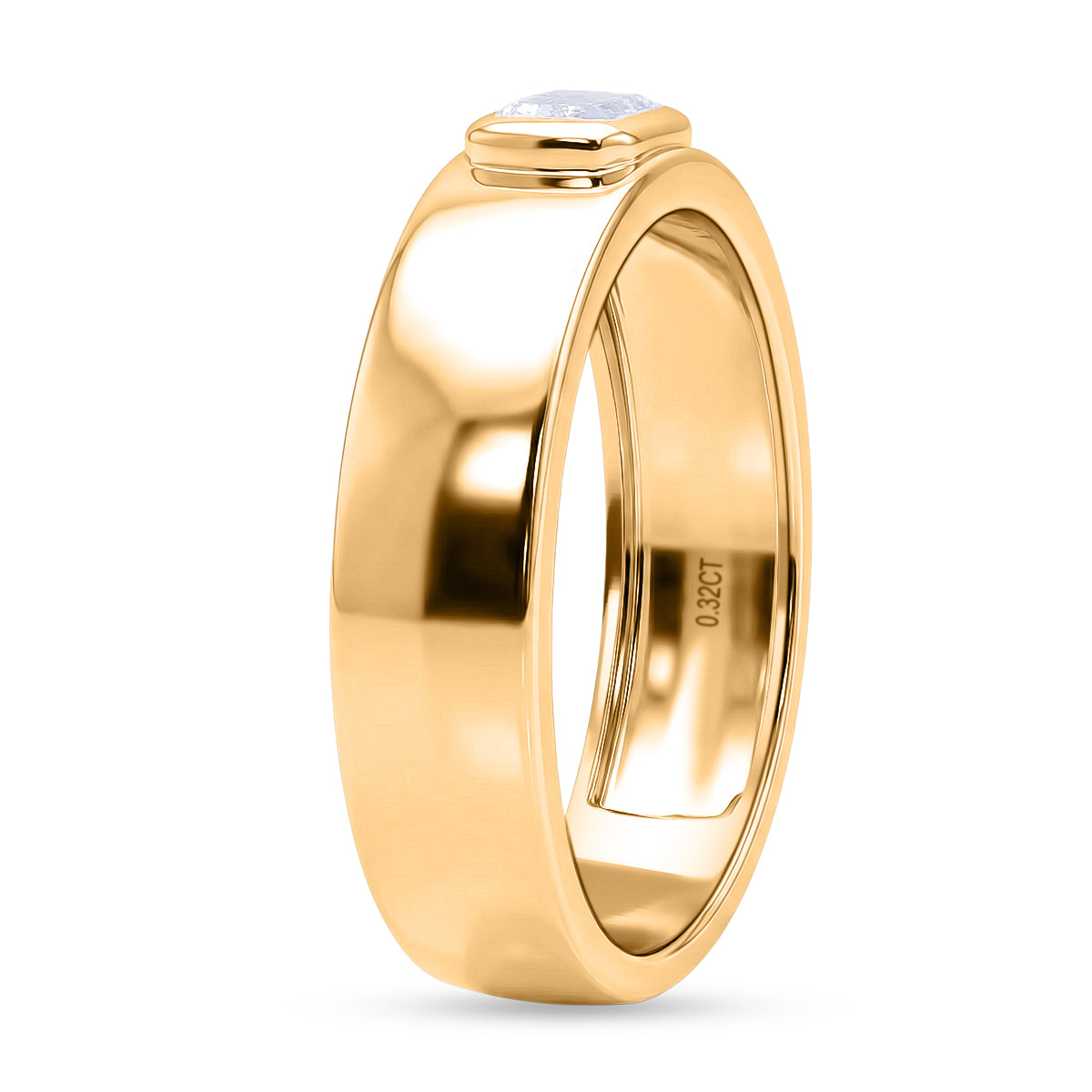 LUXURIANT Lab Grown Diamond Solitaire Band Ring in 18K Vermeil Yellow Gold Over Sterling Silver 0.32 Ct. (SI-G-H) 8502072 4