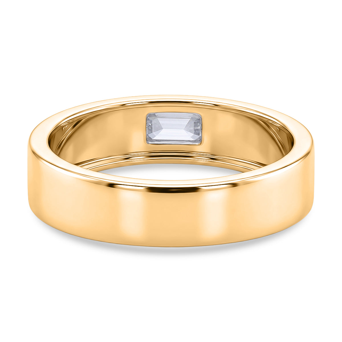 LUXURIANT Lab Grown Diamond Solitaire Band Ring in 18K Vermeil Yellow Gold Over Sterling Silver 0.32 Ct. (SI-G-H) 8502072 5