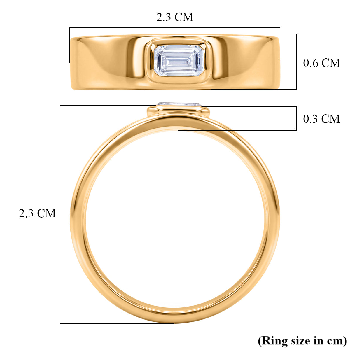 LUXURIANT Lab Grown Diamond Solitaire Band Ring in 18K Vermeil Yellow Gold Over Sterling Silver 0.32 Ct. (SI-G-H) 8502072 6