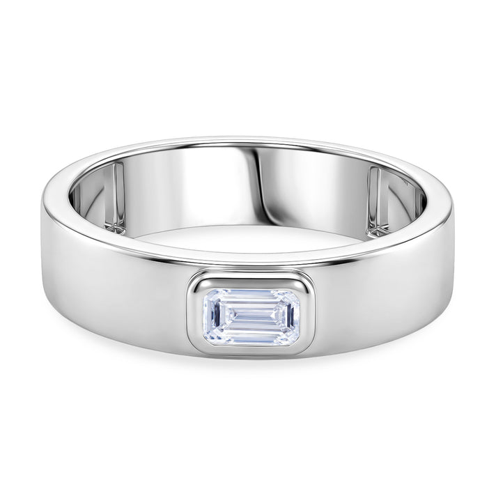 LUXURIANT Lab Grown Diamond Solitaire Band Ring in Rhodium Overlay Sterling Silver 0.32 Ct. (SI-G-H) 8502080 1