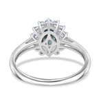 Ratanakiri AAA Blue Zircon (Oval 2.00 Cts) and Lab Grown Diamond ( 0.50 Cts) Ring in Rhodium Overlay Sterling Silver 2.50 Ct._8502117_4