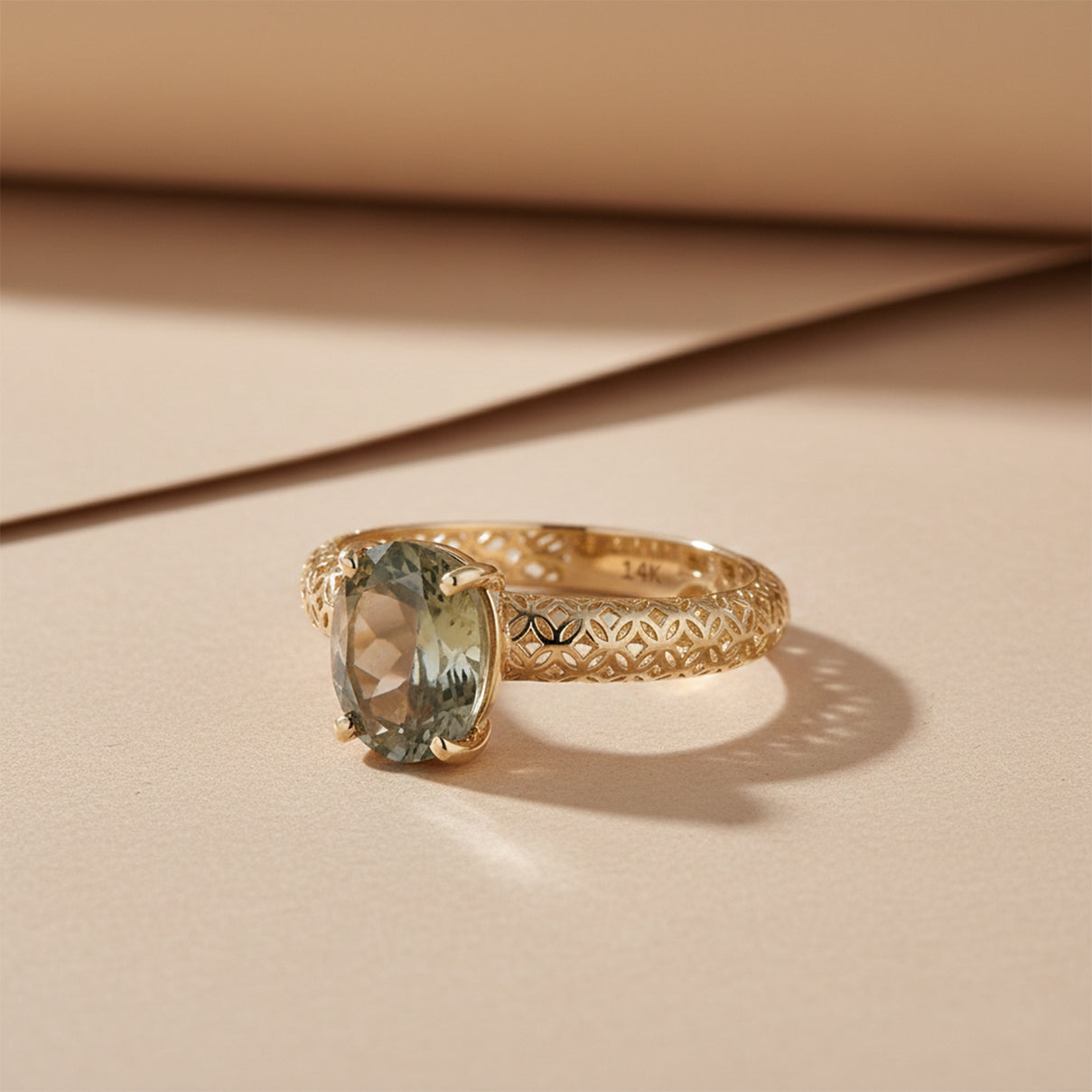 14K Yellow Gold AAAA Turkizite Mirage Solitaire Ring 3.00 Ct. 8502240 3