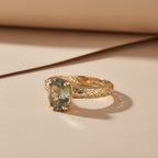 14K Yellow Gold AAAA Turkizite Mirage Solitaire Ring 3.00 Ct._8502241_2