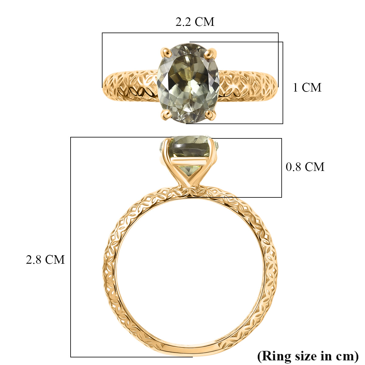14K Yellow Gold AAAA Turkizite Mirage Solitaire Ring 3.00 Ct. 8502241 6