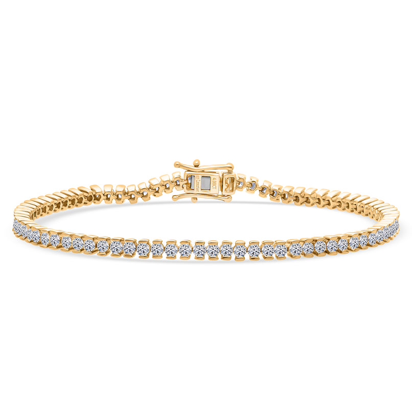 NY Close Out- Luxuriant Lab Grown Diamond SI/GH Tennis Bracelet (Size - 7.5) in 18K Vermeil Yellow Gold Plated Sterling Silver 4.00 Ct_8502357