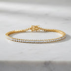 NY Close Out- Luxuriant Lab Grown Diamond SI/GH Tennis Bracelet (Size - 7.5) in 18K Vermeil Yellow Gold Plated Sterling Silver 4.00 Ct_8502357_2