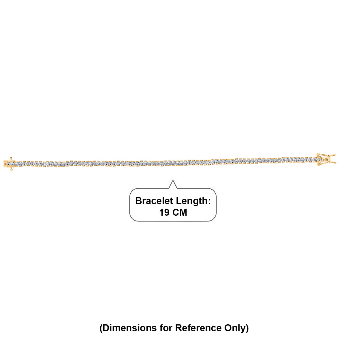 NY Close Out- LUXURIANT 4 Ct. Lab Grown Diamond Tennis Bracelet (Size - 7.5) with GB Box Clasp in 18K Vermeil Yellow Gold Over Sterling Silver (SI-GH) 8502357 5