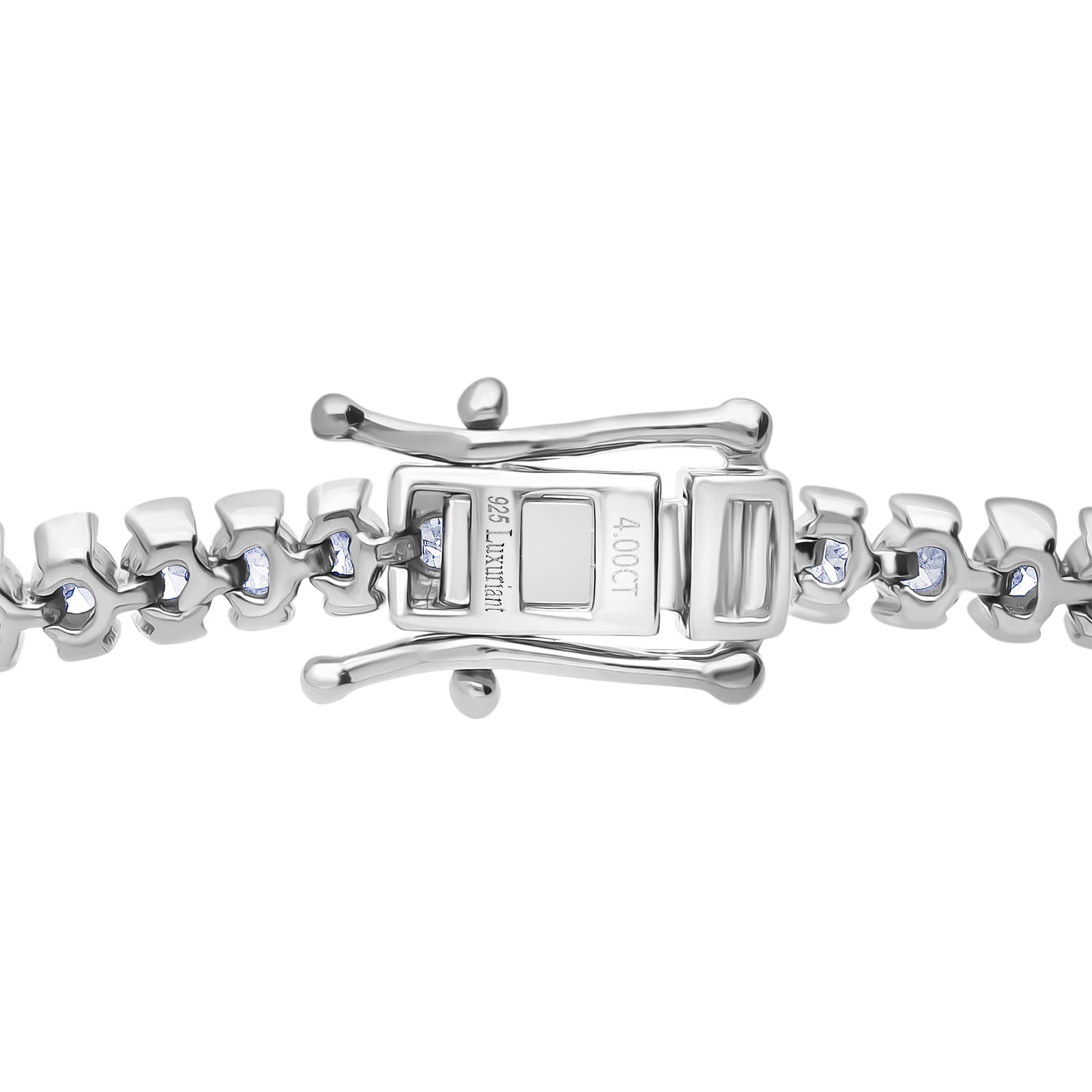 NY Close Out - LUXURIANT 4 Ct. Lab Grown Diamond Tennis Bracelet (Size - 7.5) with GB Box Clasp in Rhodium Overlay Sterling Silver (SI-GH) 8502358 4