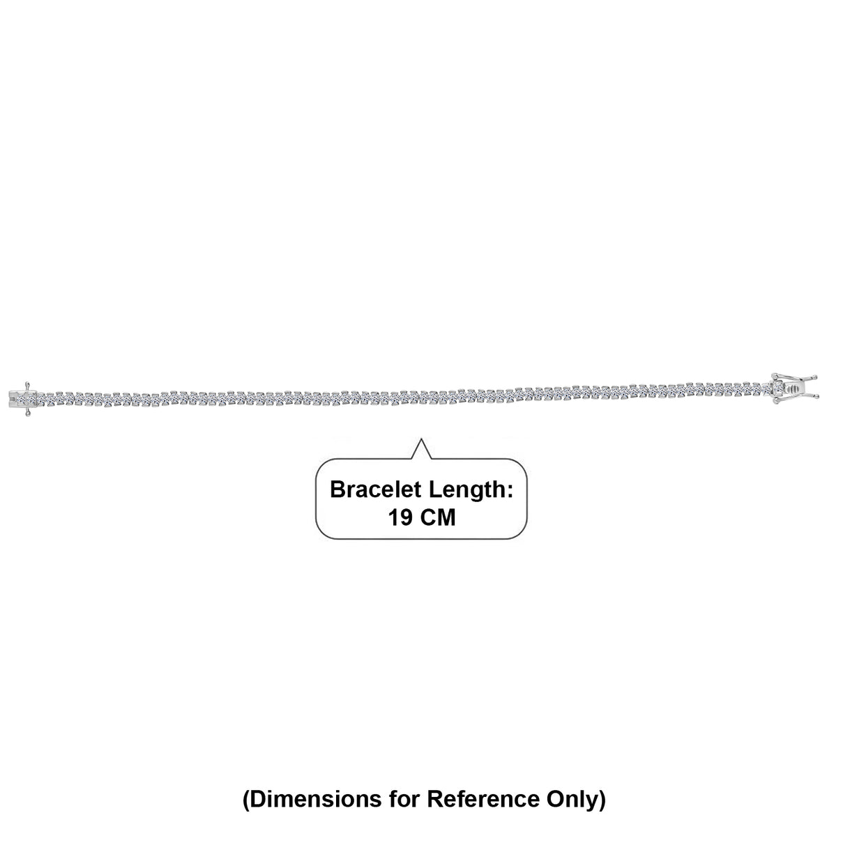 NY Close Out - LUXURIANT 4 Ct. Lab Grown Diamond Tennis Bracelet (Size - 7.5) with GB Box Clasp in Rhodium Overlay Sterling Silver (SI-GH) 8502358 5