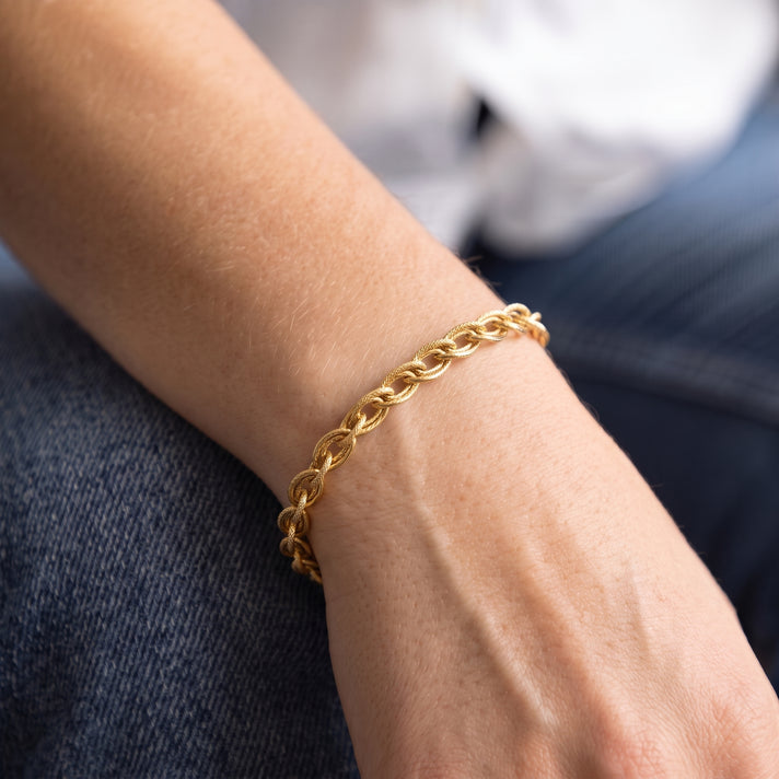 Maestro Collection - 9K Yellow Gold 4.5MM Godronato Eye Chain Bracelet with Lobster Clasp 7.5 Inch 8502436 2
