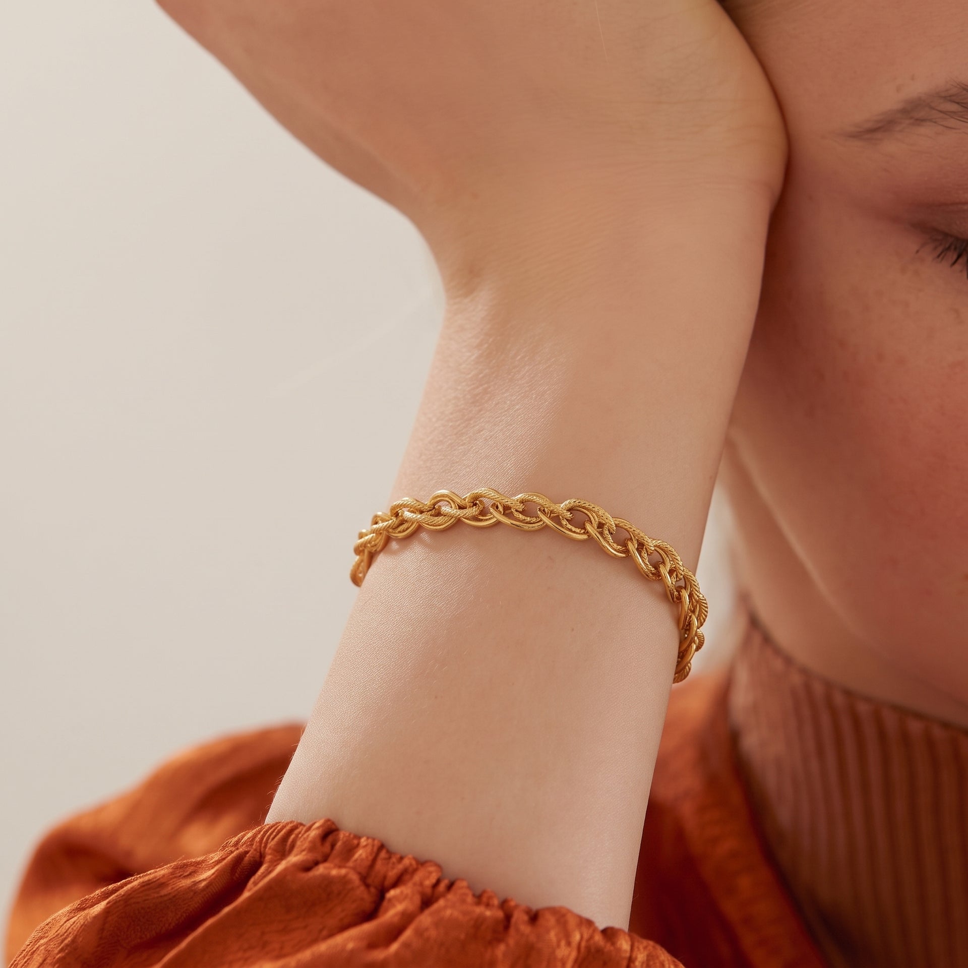 Maestro Collection - 9K Yellow Gold 4.5MM Godronato Eye Chain Bracelet with Lobster Clasp 7.5 Inch 8502436 2