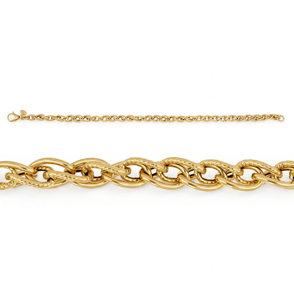 Maestro Collection - 9K Yellow Gold Godronato Eye Bracelet (Size - 7.5)_8502436_3