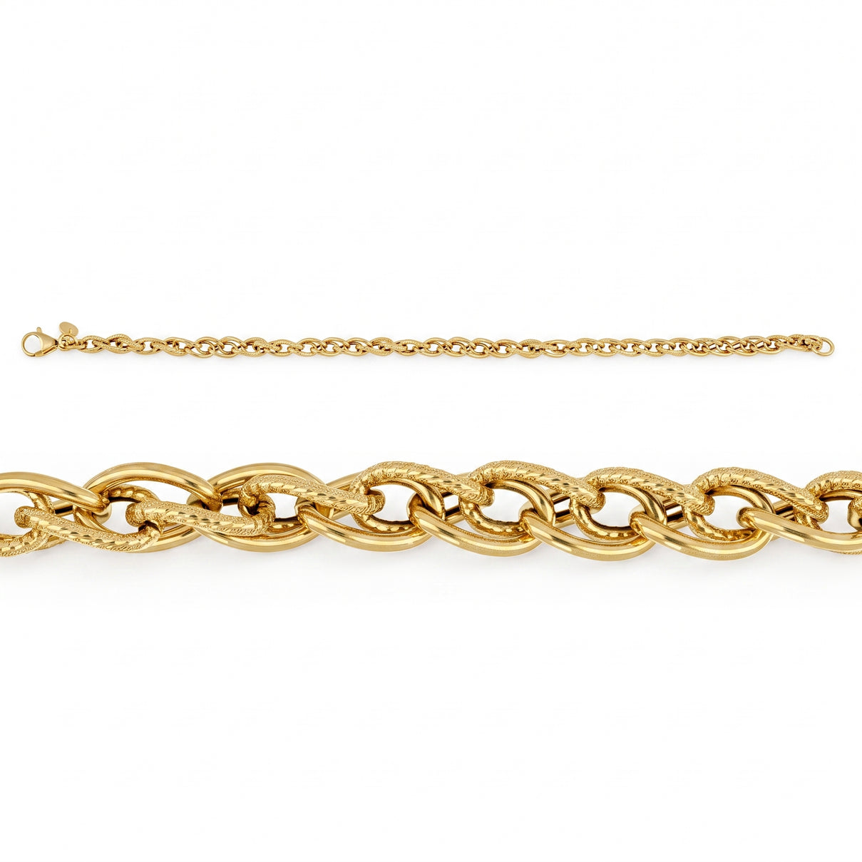 Maestro Collection - 9K Yellow Gold 4.5MM Godronato Eye Chain Bracelet with Lobster Clasp 7.5 Inch 8502436 3