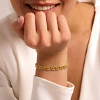 Maestro Collection - 9K Yellow Gold Godronato Eye Bracelet (Size - 7.5)_8502436_4