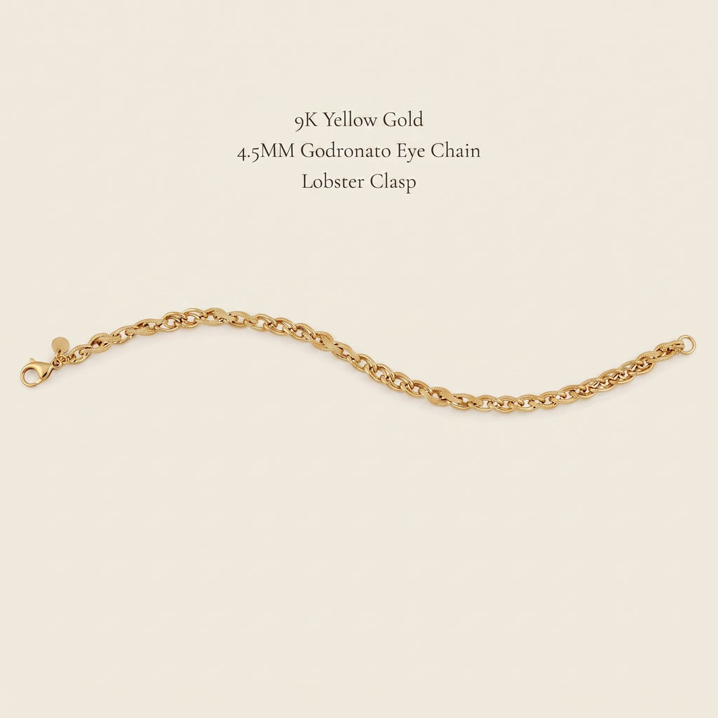 Maestro Collection - 9K Yellow Gold Godronato Eye Bracelet (Size - 7.5)_8502436_5