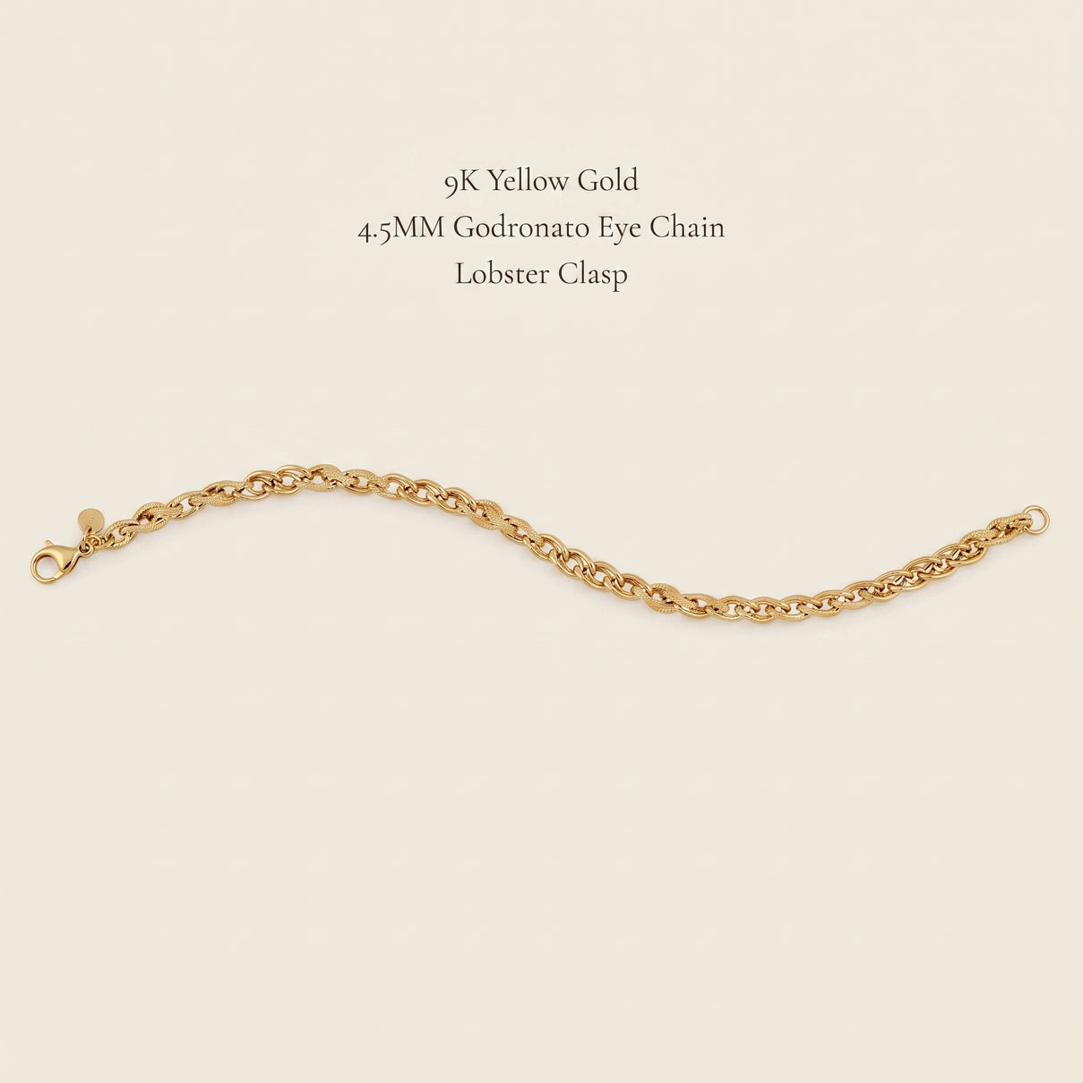 Maestro Collection - 9K Yellow Gold 4.5MM Godronato Eye Chain Bracelet with Lobster Clasp 7.5 Inch 8502436 5