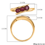D'Joy African Ruby Trilogy Bypass Ring in Yellow Gold Plated Sterling Silver 1.20 Ct._8502471_5