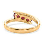 D'Joy African Ruby Trilogy Bypass Ring in Yellow Gold Plated Sterling Silver 1.20 Ct._8502473_4