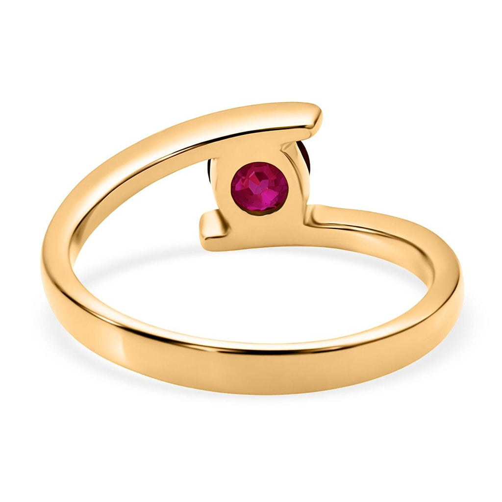 D'Joy African Ruby Solitaire Bypass Ring in Yellow Gold Plated Sterling Silver 1.25 Ct._8502485_4