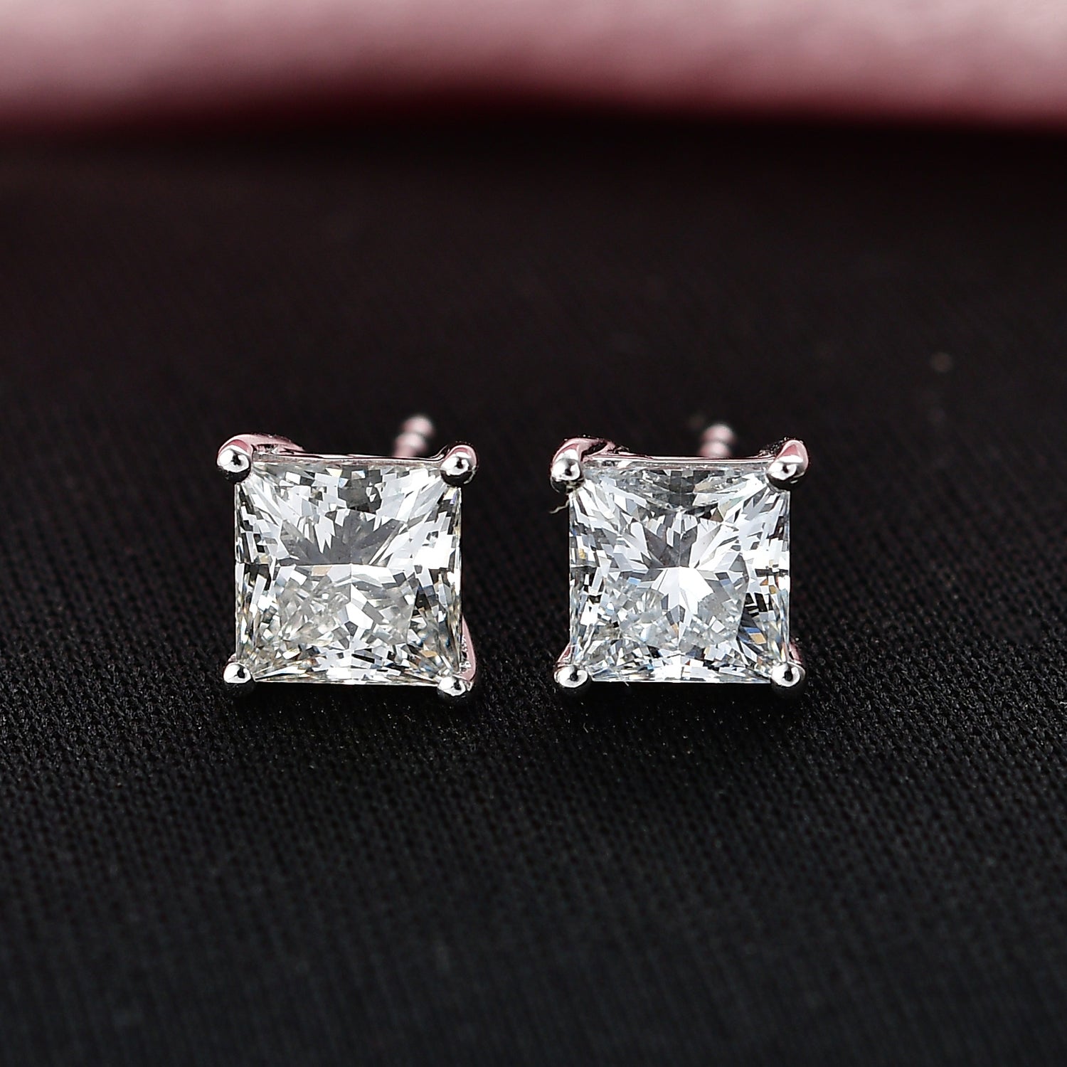 LUXURIANT 2 Ct. Lab Grown Diamond Solitaire Stud Push Post Earring in 9K White Gold SGL Certified (VS-E-F) 8502592 3
