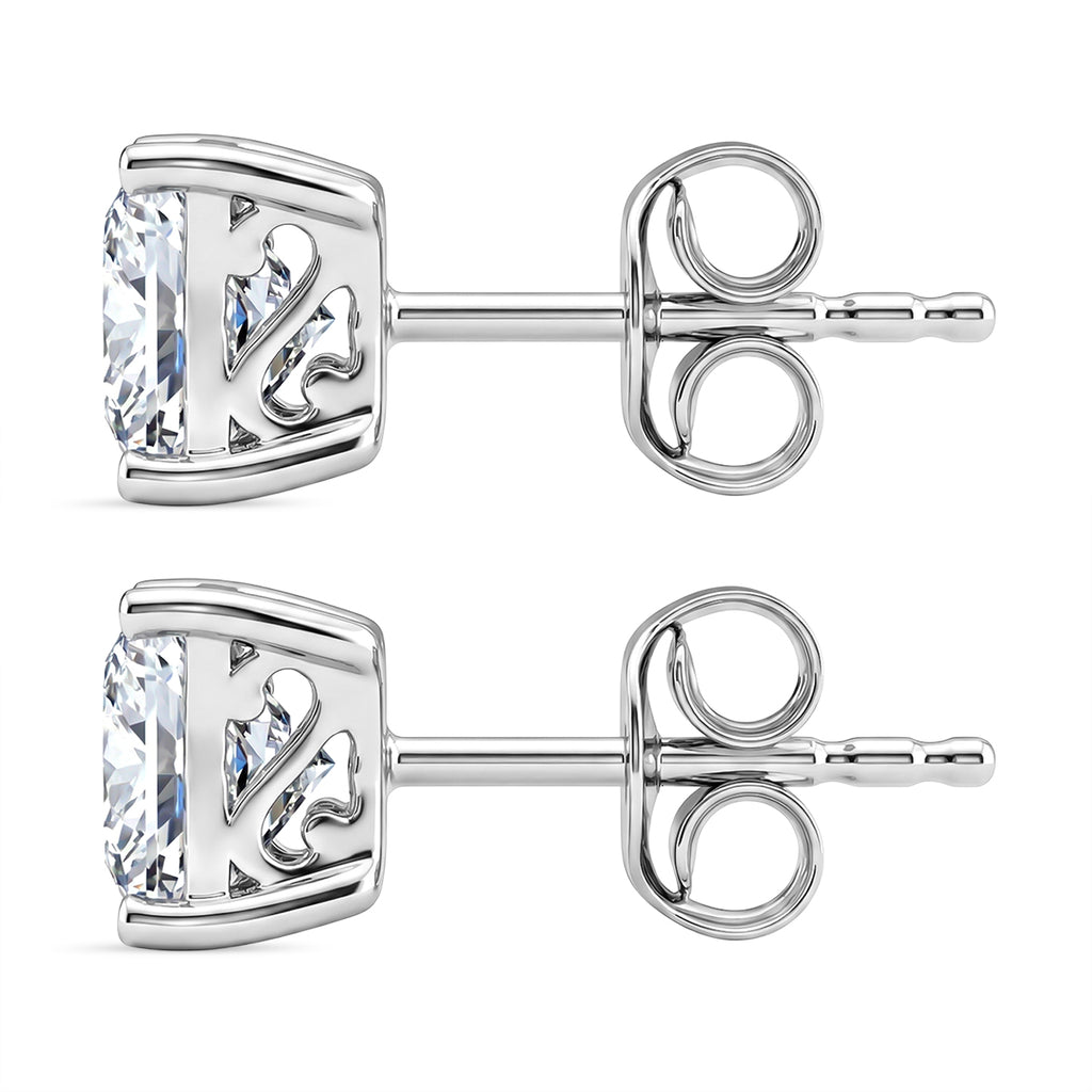 Luxuriant - 9K White Gold SGL Certified Lab Grown Diamond (VS/E-F) Solitaire Stud Push Post Earring 2.07 Ct._8502592_3