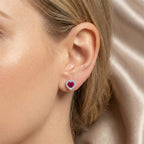 D'Joy Niassa Ruby, Moissanite Solitaire Stud Push Post Earring in Rhodium OverlaySterling Silver  3.400  Ct._8502597_2