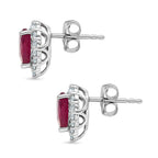 D'Joy Niassa Ruby, Moissanite Solitaire Stud Push Post Earring in Rhodium OverlaySterling Silver  3.400  Ct._8502597_3