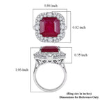 D'Joy Niassa Ruby, Moissanite Main Stone With Side Stone Ring in Rhodium OverlaySterling Silver  10.340  Ct._8502601_5