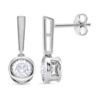 D'Joy - GRA Certified (D-VVS1) Moissanite Solitaire Earring with Push Back in Rhodium Overlay Sterling Silver 1.52 Ct._8502621
