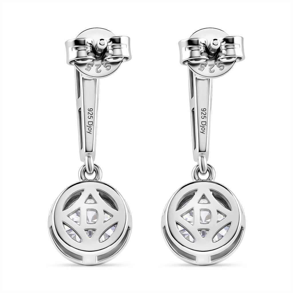 D'Joy - GRA Certified (D-VVS1) Moissanite Solitaire Earring with Push Back in Rhodium Overlay Sterling Silver 1.52 Ct._8502621_4