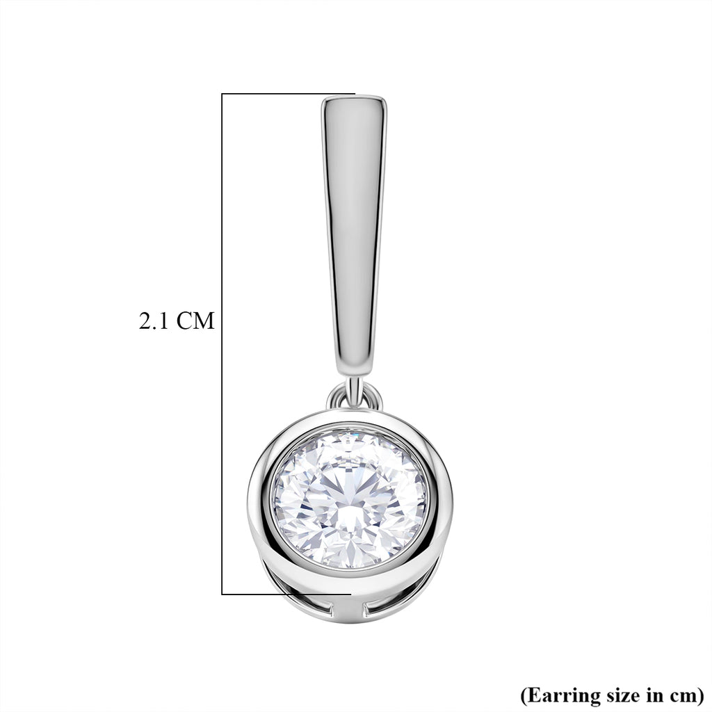 D'Joy - GRA Certified (D-VVS1) Moissanite Solitaire Earring with Push Back in Rhodium Overlay Sterling Silver 1.52 Ct._8502621_5