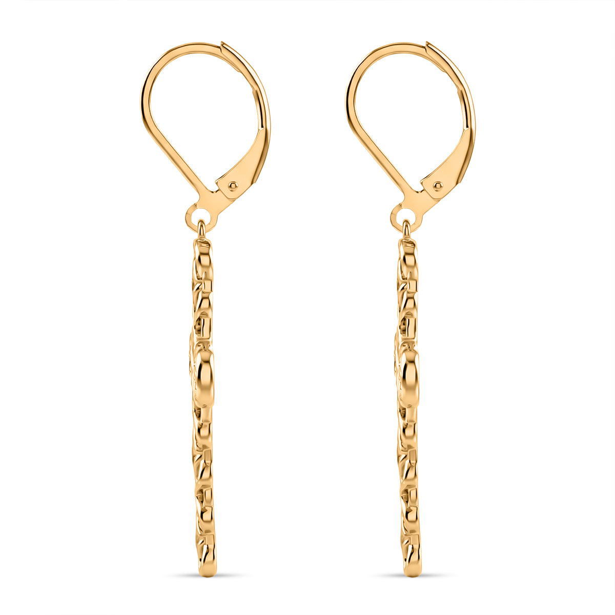 EverTrue Bronzella Collection - Byzantine Link Cross Earring with Lever Back in 18K Gold Plating V32512734 4