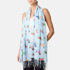 QED London Sausage Dog Print Scarf (One Size) - Blue_8502654