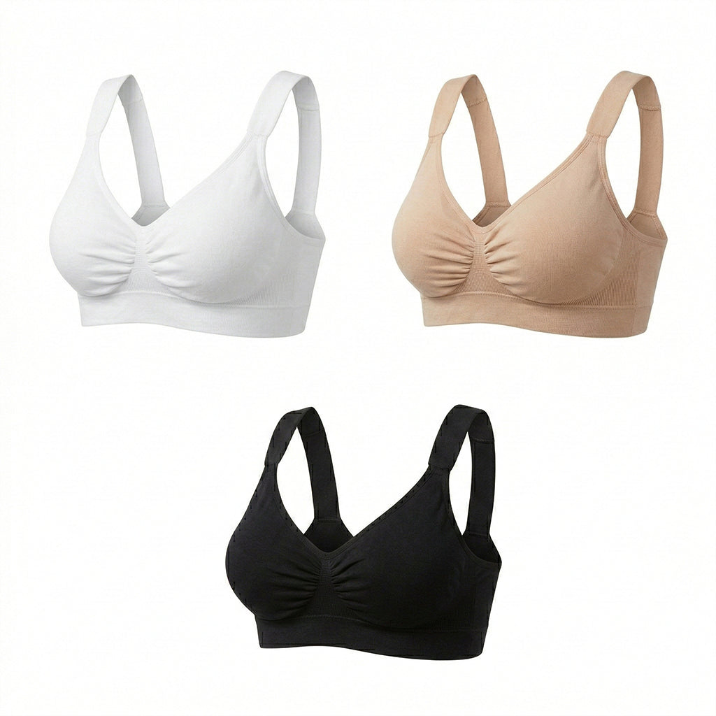 Comfortisse Set of 3 Uplift Padded Bra (Size - L, 36-38) - Black, Beige &amp; White V32592249 0