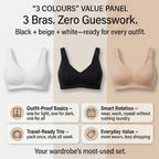 Comfortisse Set of 3 Uplift Padded Bra (Size - L, 36-38) - Black, Beige & White_8502775_4
