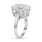 D'Joy - Moissanite Solitaire Ring in Rhodium Overlay Sterling Silver 10.00 Ct._8502965_3