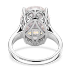 D'Joy - Moissanite Solitaire Ring in Rhodium Overlay Sterling Silver 10.00 Ct._8502965_4