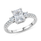 D'Joy - GRA Certified (D-VVS1) Moissanite Ring in Rhodium Overlay Sterling Silver 2.10 Ct._8503032