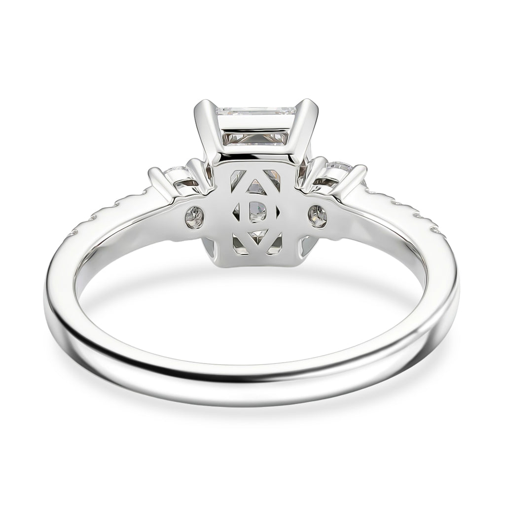 D'Joy - GRA Certified (D-VVS1) Moissanite Ring in Rhodium Overlay Sterling Silver 2.10 Ct._8503032_4