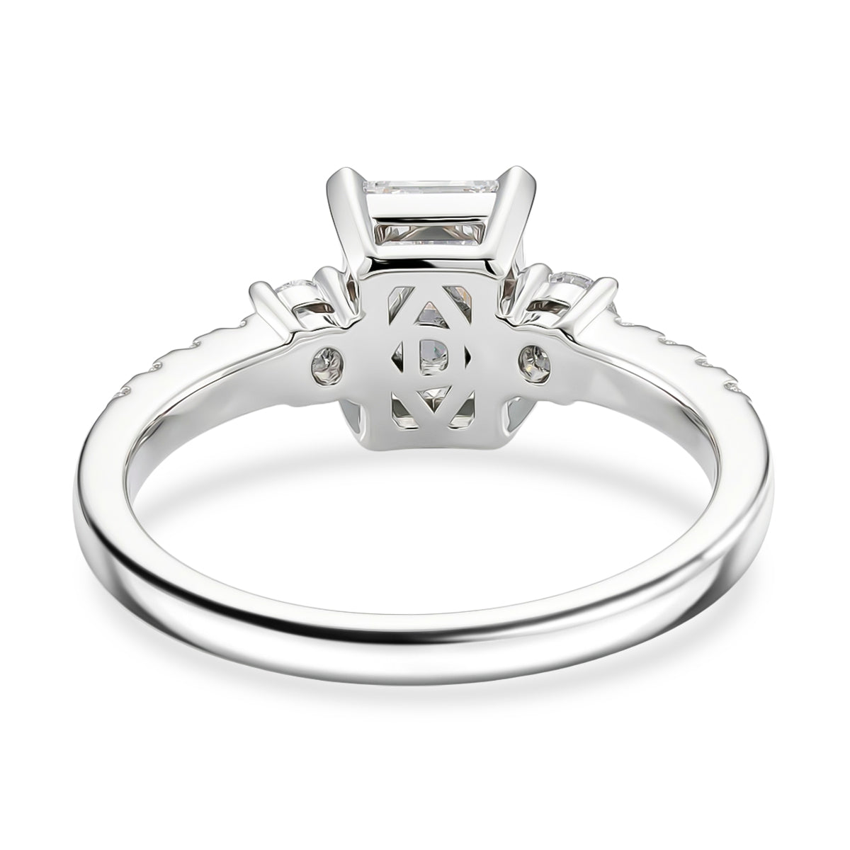 D'Joy - GRA Certified (D-VVS1) Moissanite Ring in Rhodium Overlay Sterling Silver 2.10 Ct. V32611386 5