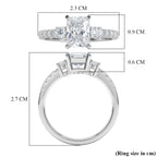 D'Joy - GRA Certified (D-VVS1) Moissanite Ring in Rhodium Overlay Sterling Silver 2.10 Ct._8503032_5