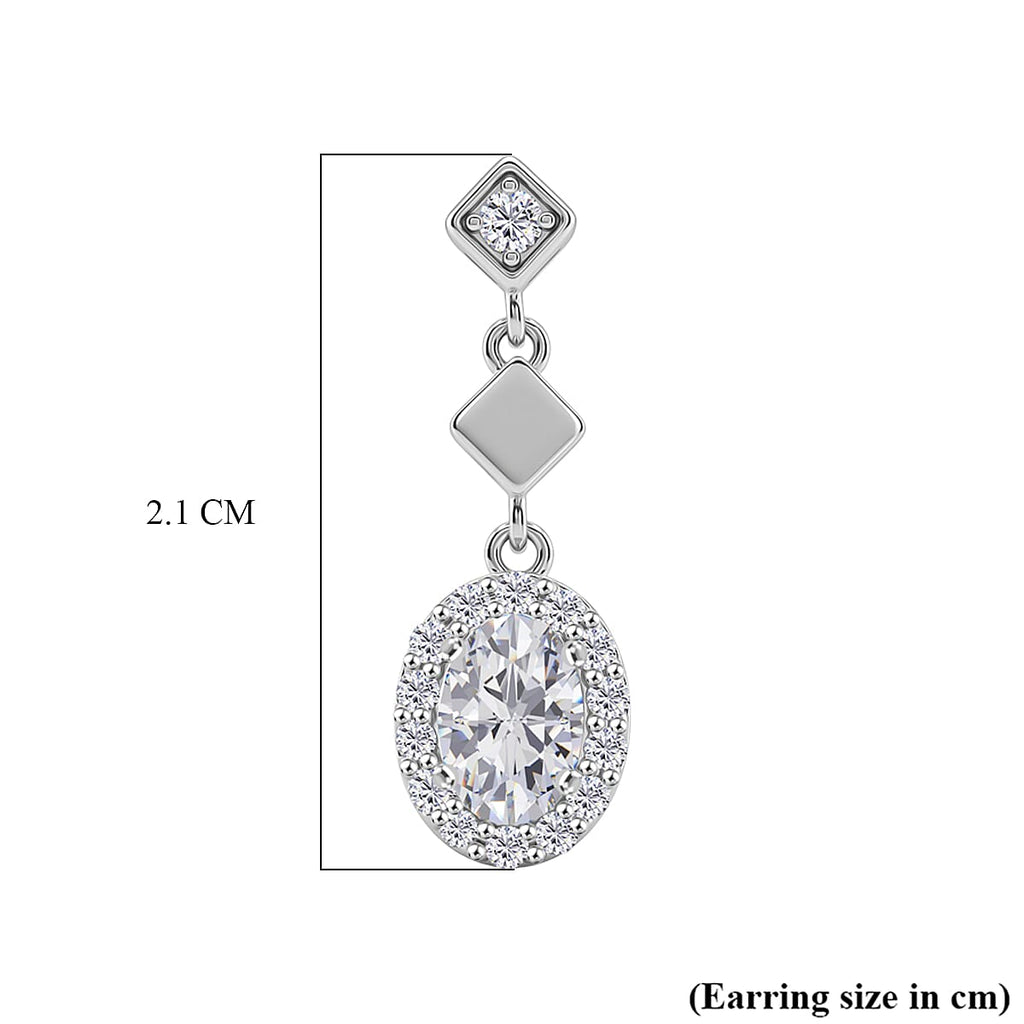 D'Joy GRA Certified Moissanite D-VVS1 Drop Earring with Push Back in Rhodium Overlay Sterling Silver 1.30 Ct._8503059_5