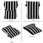 Striped Pattern Phone Sling Bag With Adjustable Shoulder Strap - Black & White_8503229_4