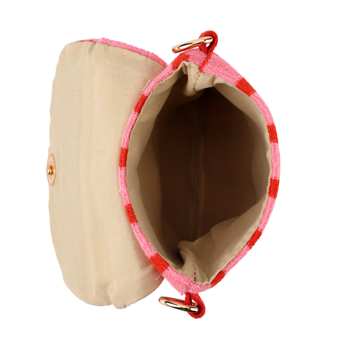 Striped Pattern Phone Sling Bag With Adjustable Shoulder Strap - Pink &amp; Red V32605788 5