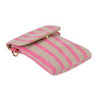 Striped Pattern Phone Sling Bag With Adjustable Shoulder Strap - Light Grey & Pink_8503233_6