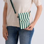 Striped Pattern Phone Sling Bag With Adjustable Shoulder Strap - Light & Dark Green_8503234_3